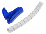 Spiral wrapping | &Oslash;Bundle : 25mm | polypropylene | grey | L: 2m | UL94HB
