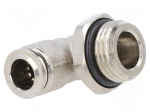 Push-in fitting | angled | -0.99&divide;20bar | nickel plated brass