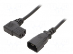Cable | 3x1mm2 | IEC C13 female angled right,IEC C14 male | PVC | 3m