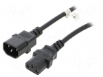 Cable | 3x0.75mm2 | IEC C13 female,IEC C14 male | PVC | 1.5m | black