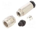 Connector: M9 | plug | female | Plating: gold-plated | 125V | 1A | IP67