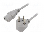 Cable | 3x1mm2 | IEC C13 female,IS1-16P (H) plug angled | PVC | 5m