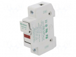 Fuse holder | 10x38mm | for DIN rail mounting | 30A | 600V | Poles: 1