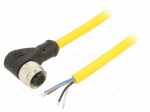 Cable: for sensors/automation | M12 | PIN: 5 | angled | plug | 250VDC