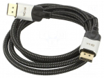 Cable | DisplayPort plug,both sides | PVC | textile | 1.5m | black