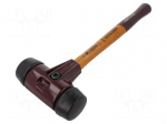 Hammer | 370mm | W: 135mm | 1.15kg | 50mm | round | rubber | wood | SIMPLEX