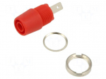 Laboratory connector: 4mm banana | socket | 1kV | 20A | red | soldered