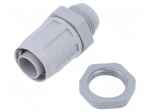 Straight terminal connector | Thread: PG,outside | polypropylene
