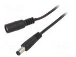 Cable | 2x0.35mm2 | DC 5,5/2,5 plug,DC 5,5/2,5 socket | straight