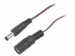 Cable | 2x0.35mm2 | DC 5,5/2,5 plug,DC 5,5/2,5 socket | straight