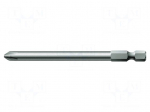 Screwdriver bit | Phillips | PH3 | 1/4" | Overall len: 89mm