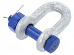 Dee shackle | steel | for rope | zinc | 13mm | 1/2"