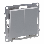 SUNO 2-GANG TWO-WAY SWITCH 10AX AUTOMATIC TERMINALS ALUMINIUM
