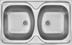 2-bowl steel sink - overlay