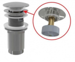 Izplūde A392C 1"1/4 Click Clack, ar pārplūdi, hromēts liels korķis Izplūde A392C Click Clack 1"1/4
