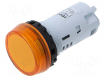 Control lamp | 22mm | YW | Illumin: LED | &Oslash;22.5mm | IP65 | 230VAC | orange