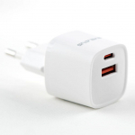Adapter Evelatus  USB-A and USB-C 30W Max / EU charger White