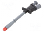 Clip-on probe | crocodile | 20A | black | Grip capac: max.15mm | 1kV