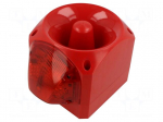 Signaller: lighting-sound | 10&divide;60VDC | LED | red | IP66 | 105dB | ABS