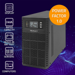 Qoltec 52282 Online UPS | 3kVA | 3000W | Power factor 1.0 | Battery 6x12V/7A
