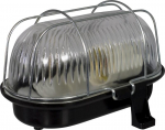 Lamp housing with metal netoval60W, IP 44 black
