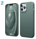 Riff Thin & Soft silicone case with soft fiber inside for Apple iPhone 13 Pro Max Midnight Green