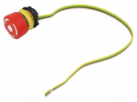 Switch: emergency stop | 22mm | Stabl.pos: 2 | NC + NO | red | none | IP65