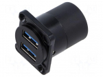 Coupler | USB A socket x2,both sides | for panel mounting,screw