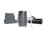 SEALED ABS BOX WITH INSERTS - 160 x 80 x 55 mm CLEAR COVER