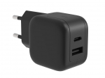 Quick USB charger with GaN Fast Technology - 2 outputs - USB-A & USB-C - 30W