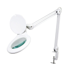 LED desk working lamp with magnifying glass - 8 dioptre - 8 W - 60 LEDs - white