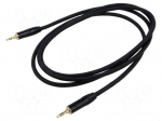 Cable | Jack 3.5mm plug,both sides | 2m | black | &Oslash;cable: 6mm | PVC