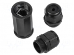 RJ 45 coupler | black | Cat: 6 | RJ45 socket,both sides | IP67