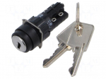 Switch: rotary with key | 16mm | Stabl.pos: 2 | NC x2 + NO x2 | 51