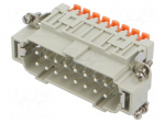 Connector: HDC | contact insert | male | CSH | PIN: 16 | 16A | 600V | 16+PE