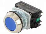 Switch: push-button | 30mm | Stabl.pos: 1 | NO x2 | blue | IP55 | NEF30