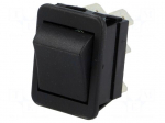 ROCKER | DPDT | Pos: 2 | ON-(ON) | 16A/250VAC | black | none | Body: black