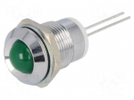Indicator: LED | prominent | Cutout: &Oslash;12mm | for PCB | brass | &Oslash;LED: 8mm