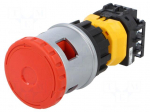 Switch: emergency stop | Stabl.pos: 2 | NC x2 + NO | 30mm | red | IP65