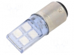 LED lamp | blue | BA15D | 24VDC | 24VAC