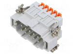 Connector: HDC | contact insert | male | JSH | PIN: 10 | 16A | 600V | 10+PE