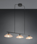 Trio Eluna pendant 3-pc E27 matt black/amber gaismeklis R36523032 4017807682502