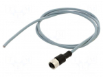 Cable: for sensors/automation | M12 | PIN: 4 | straight | 1m | plug | 4A