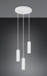 Trio Soka piekarama lampa 3-pc GU10 matt white brushed steel 367730331 4017807658576
