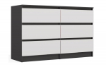 M6 MALWA CHEST OF DRAWERS 120 CM 6 DRAWERS ANTHRACITE/WHITE