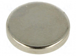 Magnet: permanent | NdFeB | 13N | &Oslash;: 12mm | H: 2mm | Plating: nickel | disk