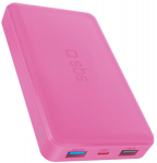 Energy storage SBS 10000mAh 10W Pink USB 2.1A 10W, USB 1A 5W, USB-C 2.1A