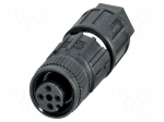 Connector: M12 | plug | PIN: 4 | 125V | straight | IP65 | IDC | A code | 4A