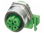 Connector: M12 | socket | PIN: 4 | female | 250V | angled | IP67 | THT | 4A
