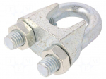 Rope clamp wire | steel | for rope | &Oslash;rope: 22mm | zinc | DIN: 741